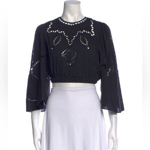 RHODE Eyelet Cropped Top